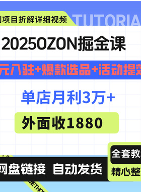 2025OZON掘金课，0元入驻+爆款选品+活动提效，单店月利3万+
