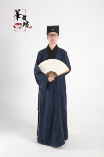 华韵坊【定制】天丝面料 三清领三宝领偏襟大褂 传统服饰