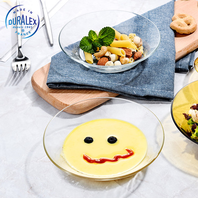 法国进口DURALEX钢化玻璃蛋糕点心碟咖啡碟咸菜碟宝宝盘两只装