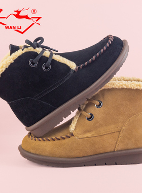 万里新款棉鞋休闲系带时装鞋加绒保暖舒适女鞋SAT6871