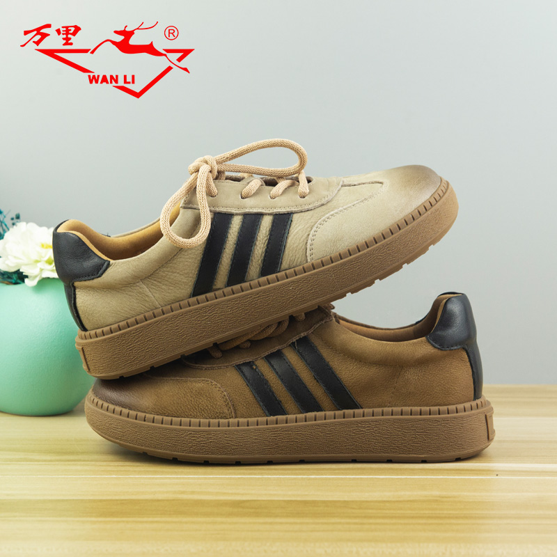 万里休闲鞋平底圆头单鞋