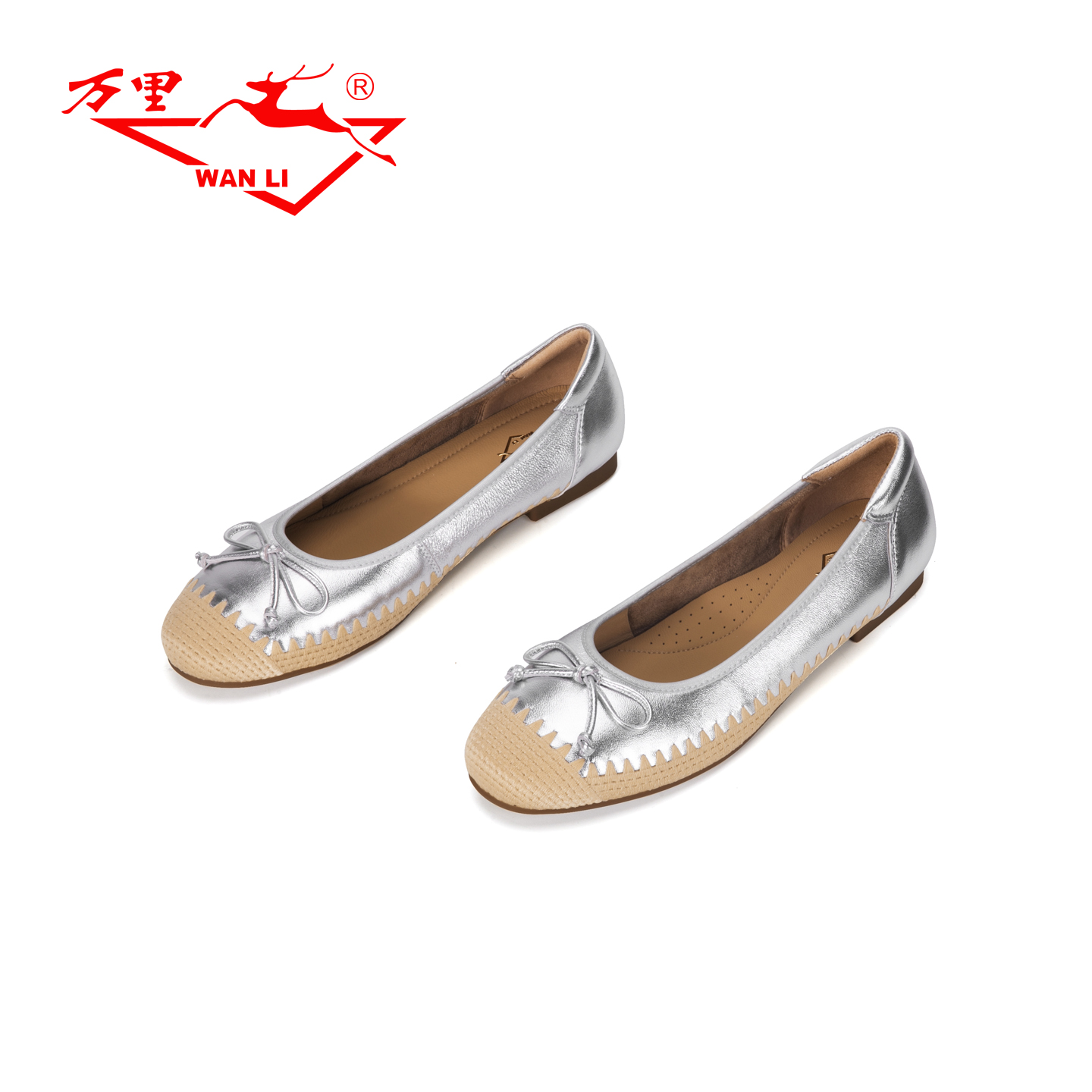 万里新款女式单鞋舒适圆头浅口休闲鞋百搭低跟套脚通勤鞋BMT2308