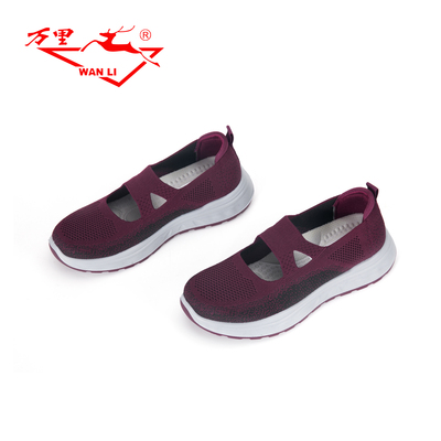 万里新款套脚休闲鞋舒适平底单鞋百搭圆头低帮女鞋BJT2312
