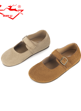 万里新款休闲鞋可爱萝莉风女单鞋百搭圆头平底鞋BGT2276