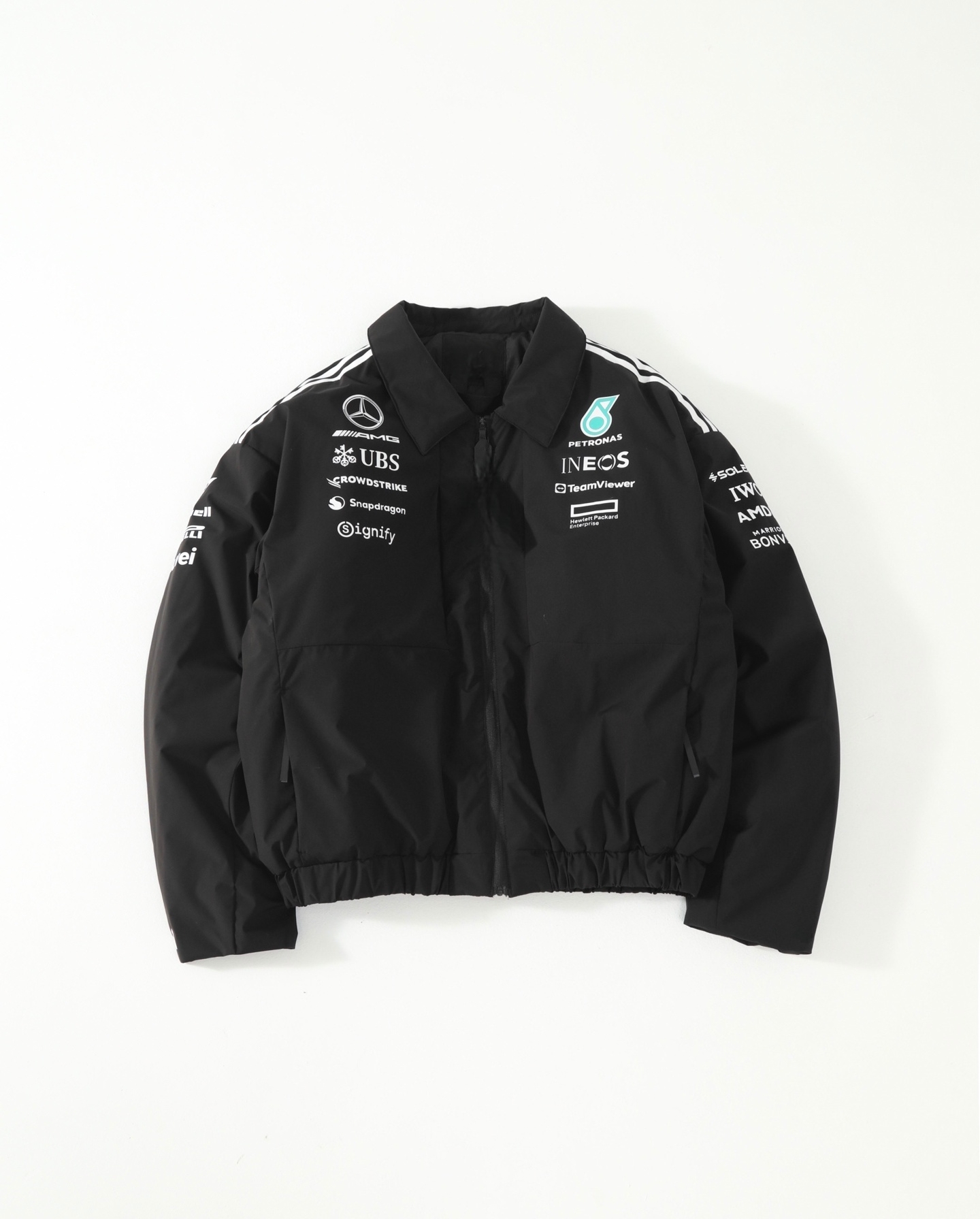 FCG＆SS25 Mercedes联名Petronas方程式宽松拉链校队夹克棉服外套