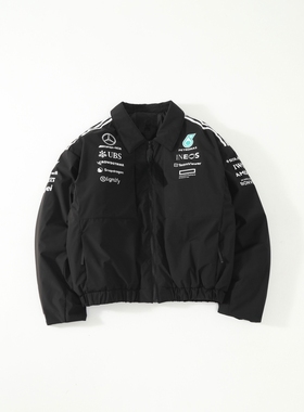 FCG＆SS25 Mercedes联名Petronas方程式宽松拉链校队夹克棉服外套