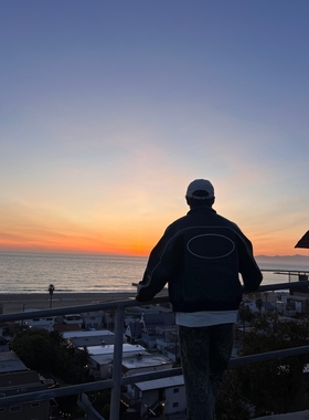 FCG自主SS25 Leather Varsity Jacket联名后背大Logo皮衣夹克外套