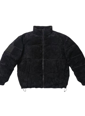 FCG自主FW23Week15联名Statue of Liberty麂皮立领Logo字母羽绒服