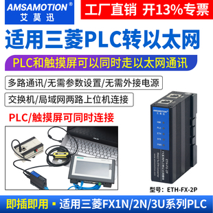 艾莫迅兼容三菱FX3U/1/2N PLC转以太网无线通讯扩展模块ETH-FX-2P