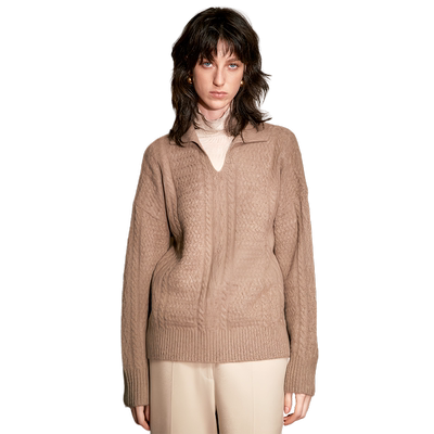 羊绒羊毛混套头针织毛衣商场同款