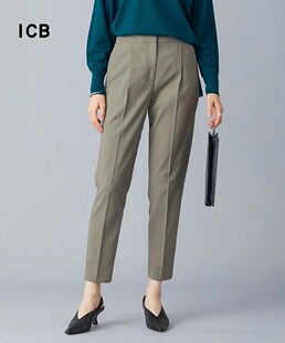 商场同款 ICB日系春秋季 休闲西裤 烟管裤 通勤职业OL羊毛混纺锥形裤