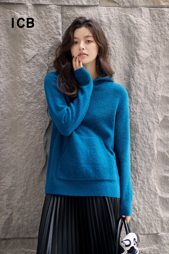 直筒版羊毛羊绒混纺毛衣商场同款