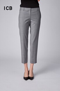 通勤职业OL修身 商场同款 羊毛混纺九分裤 制服裤 追 正装 ICB日系春季