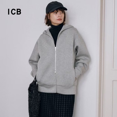 通勤混纺拉链连帽卫衣外套针织衫