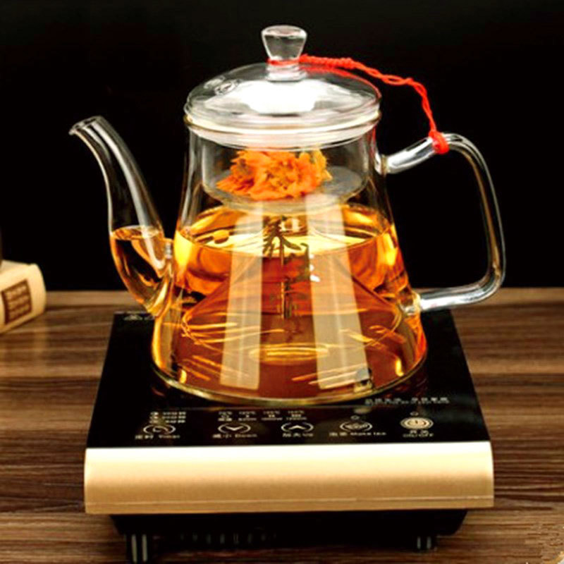 电磁炉专用耐热玻璃蒸茶壶泡花茶养生壶加厚大容量纯手工茶具套装