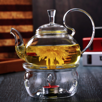 玻璃泡茶壶加厚套装花茶壶高把壶养生壶耐热茶具可明火直烧玻璃壶