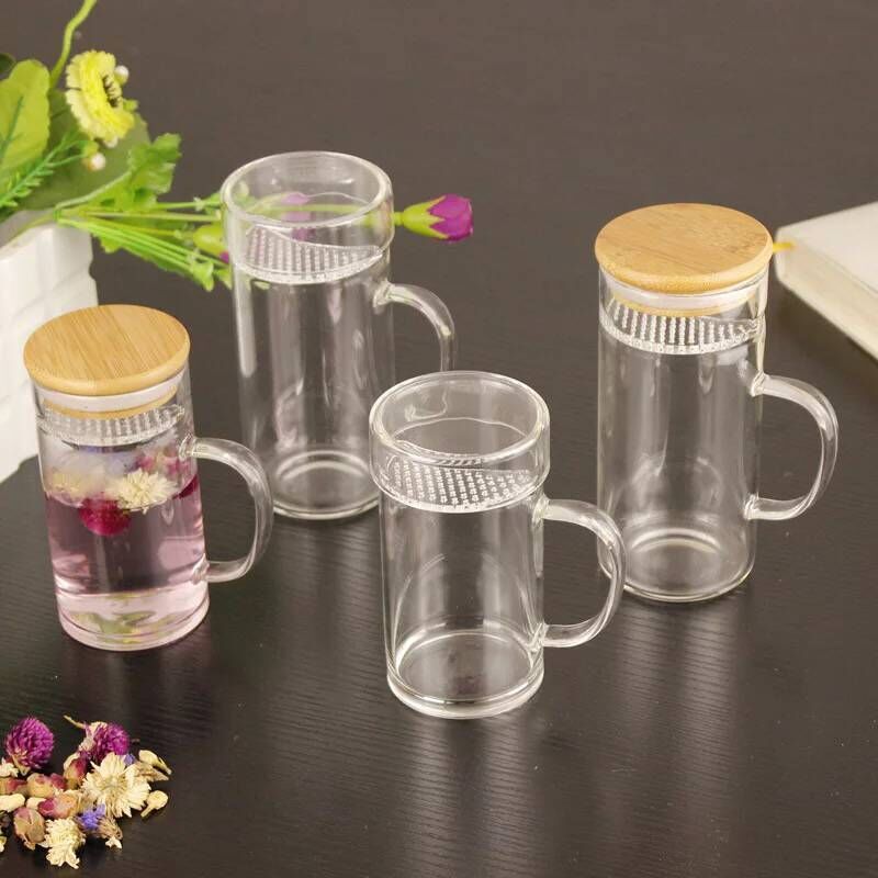 自动滤茶耐热玻璃杯泡绿茶月牙