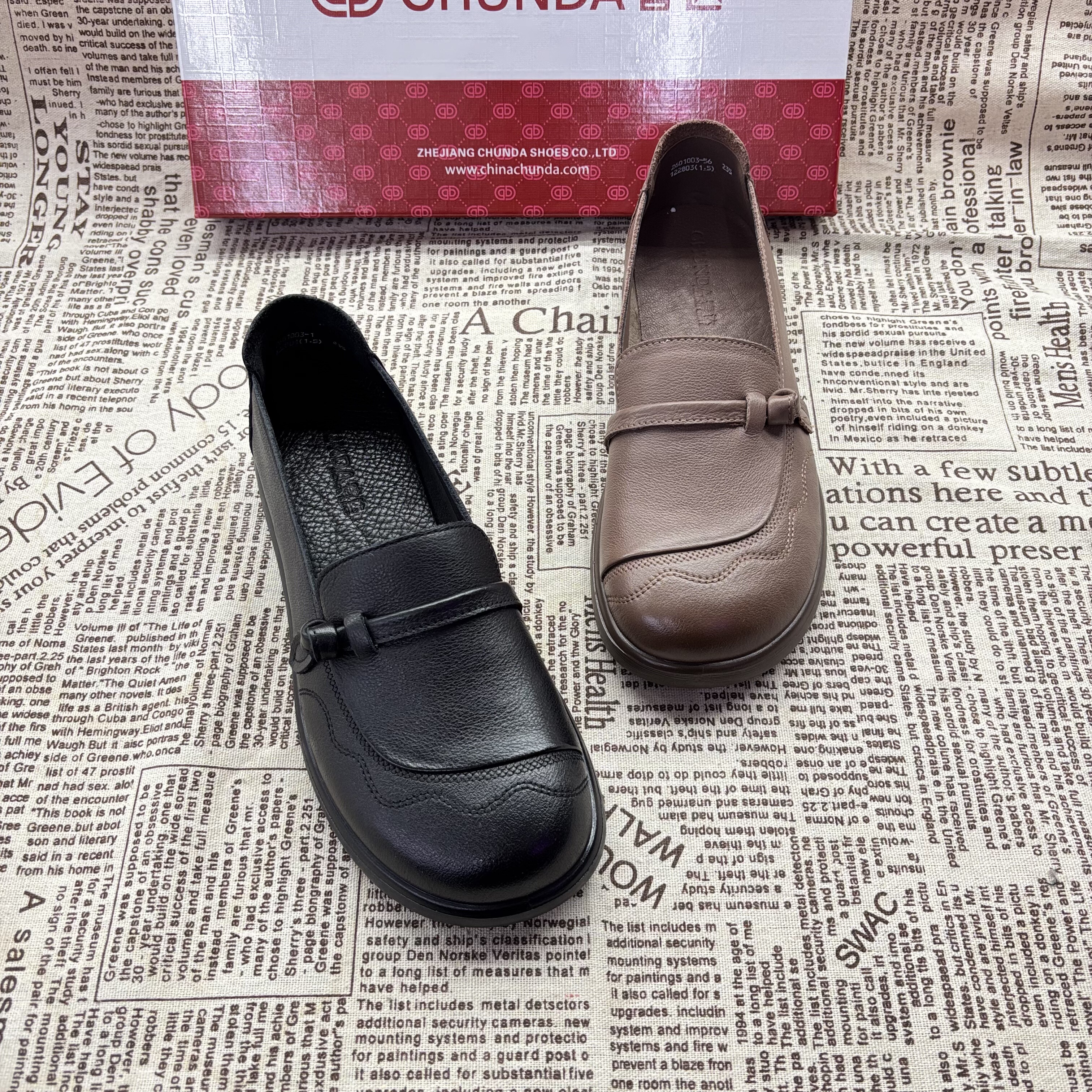 春达女鞋2026春秋季新款真皮平底妈妈单鞋舒适百搭休闲皮垫乐福鞋,女鞋,深口单鞋,淘宝优惠券,粉丝福利购,淘宝优惠卷