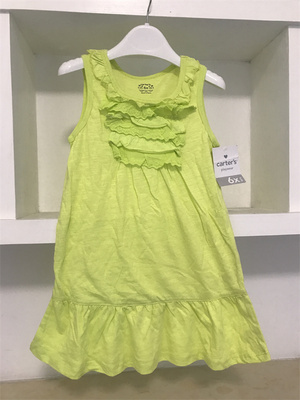 5-6码 原单正品carters 女童连衣裙 夏季 纯棉舒适背心女宝裙子