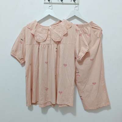 女短袖七分裤睡衣套装家居服