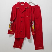 特价 春秋 处理 3XL码 男士 睡衣 男纯棉红色本命年睡衣套装 家居服