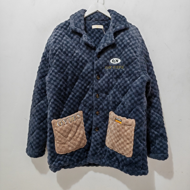 XXXL码 品牌睡衣 冬季 男士 三层夹棉保暖单件睡衣家居服