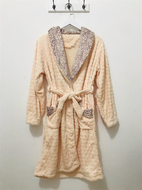 剪标特价清仓 品牌睡衣 秋冬 女甜美可爱中长款睡袍家居服