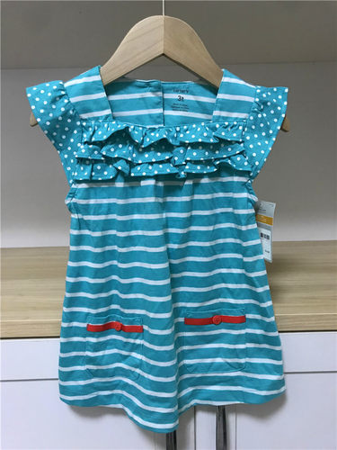 特价清仓 美国原装进口carters女童 优雅时尚连衣裙