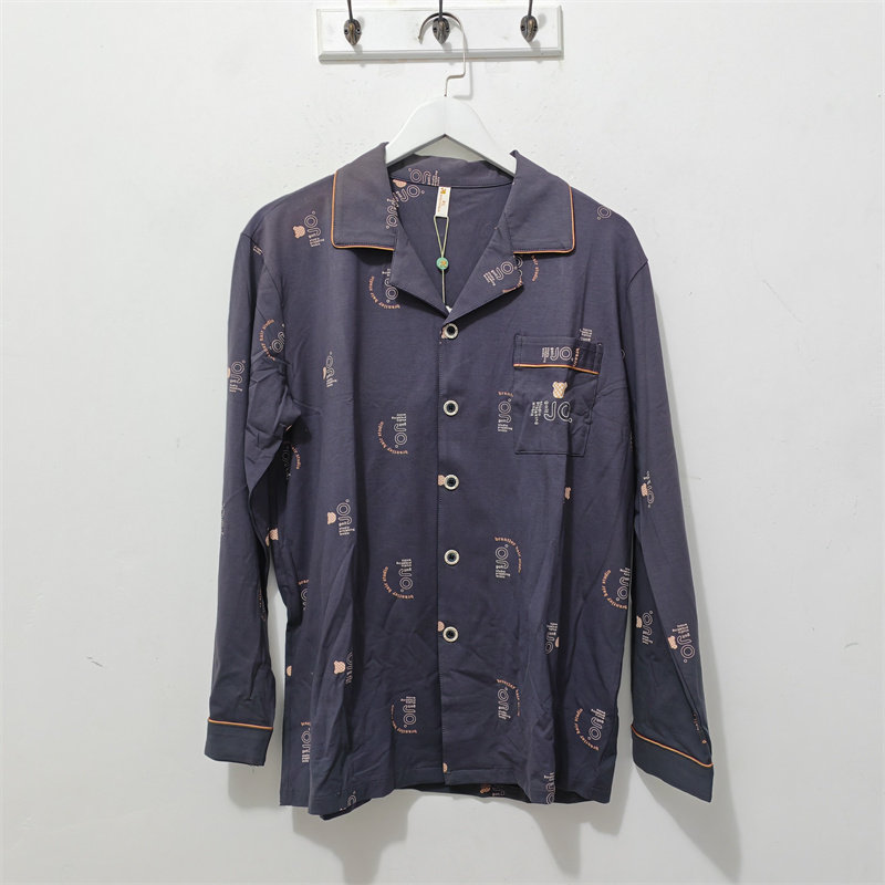 XL码 瑕疵处理 品牌睡衣 男士 春秋 男长袖舒适单件睡衣家居服