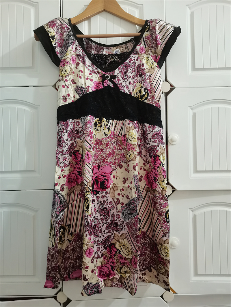 L码富当家居服 特价清仓 夏季 女士薄款高贵大方睡裙女睡衣