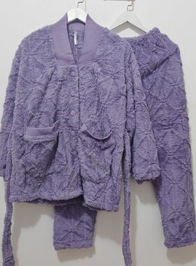 M码乌拉拉公主睡衣 女 秋冬 泡芙绒家居服睡衣套装