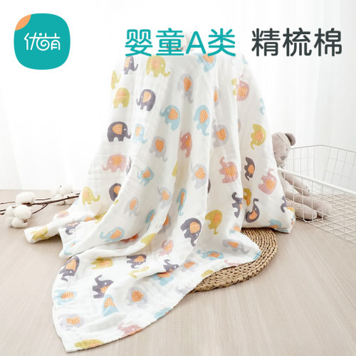 全棉新生小孩盖毯子薄款纱布浴巾