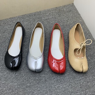 猪蹄鞋软底分趾鞋女夏平底浅口单鞋芭蕾舞马蹄鞋阿希哥同款一脚蹬