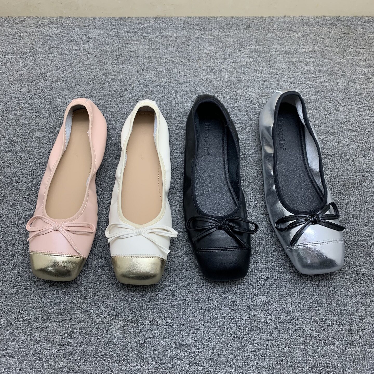 法式小香风蝴蝶结浅口单鞋女2026春新款百搭方头平底奶奶鞋蛋卷鞋