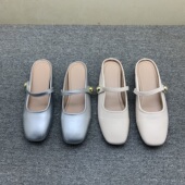 软底一脚蹬懒人穆勒单鞋 法式 女夏外穿2026年新款 内增高包头半拖鞋