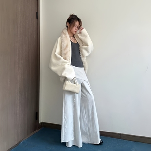 YUNYE云野  首尔初雪 法式优雅毛毛领茧型短款轻奢高级外套女秋冬