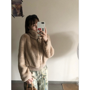 夹克美式 anna酱同款 立领保暖短款 深冬厚外套女25秋冬季 潮 巨好看