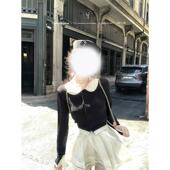 韩系学院风小众娃娃领设计针织上衣配显瘦短裙套装 2025夏季 新款 女