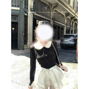 女 韩系学院风小众娃娃领设计针织上衣配显瘦短裙套装 2025夏季 新款