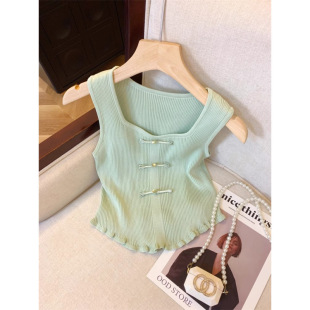 square collar knitted Wholesale vest new camisole top summer
