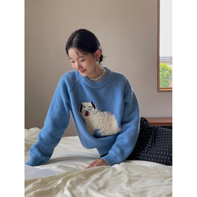 【ENFP毛绒小狗】歌铭韩系立体蝴蝶结毛衣冬季针织衫上衣女J281B