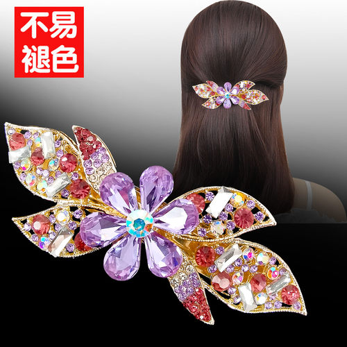 发夹女后脑勺马尾夹水晶发饰