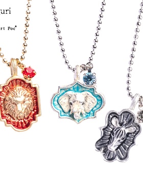 Palnartpoc日本手作动物勋章项链