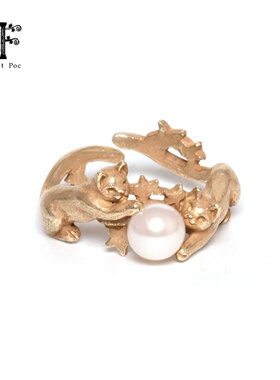 Palanrtpocx4F猫咪玩球戒指