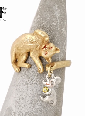 palnartpocx4F猫咪老鼠戒指