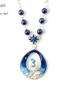 巡meguri手作Palnart poc兔子蓝色休闲项链女小众设计感高级秋冬