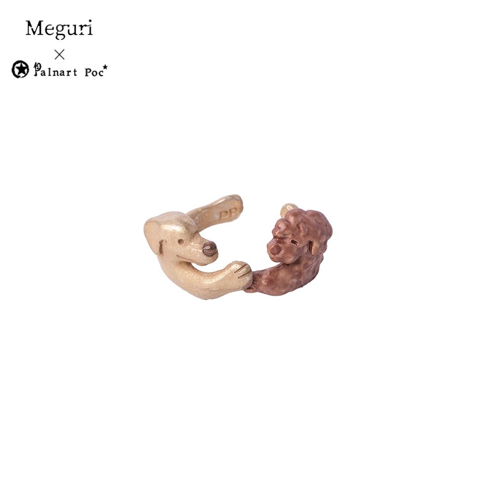 巡meguri精品Palnart Poc拉布拉多和贵宾犬戒指狗狗牵手手作指环