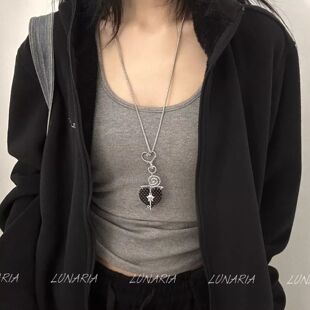 波点爱心辣妹项链甜酷y2k五角星毛衣链小众设计感独特长款锁骨链