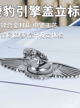 捷豹车标立标金属标XJL XFL XF XJ XEL XE改装机盖车头标原车立标