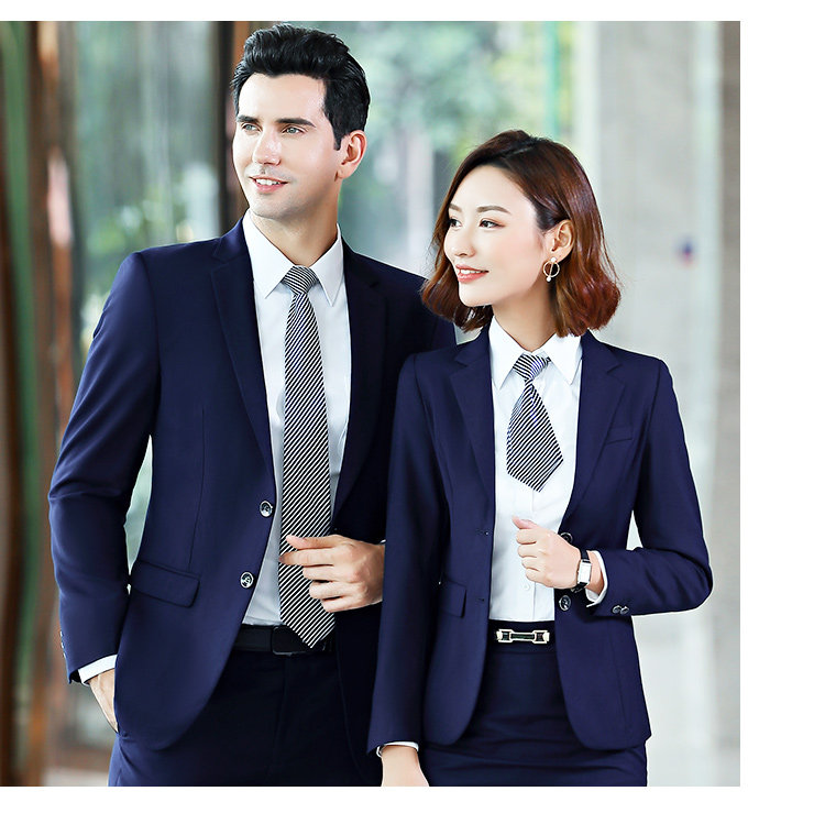 秋冬男女职业西服工作服魏派WEY正装长城哈弗4S店蓝色西装三件套